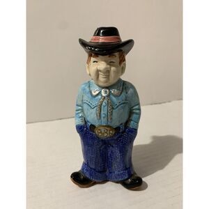 Vintage Cowboy BBQ Salt & Pepper Shaker Handpainted 1992
